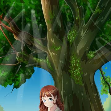 木の下で