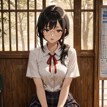 バス停で・・