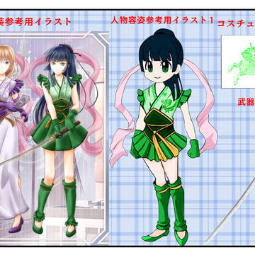 【クロクロＰＢＷ】キャラクターイラスト用作画資料（緑２）