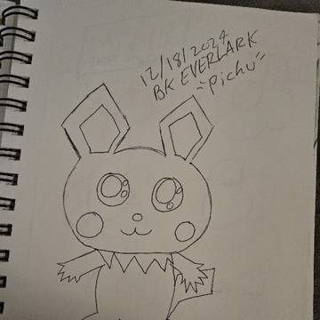 Pichu from Pokémon in pen
