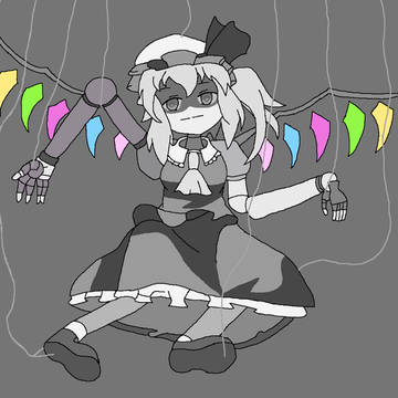 Drew a creepy Flandre doll