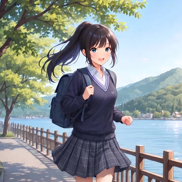 🏫福井県立美方高等学校 セーター（紺）×スカート
