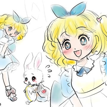 福娘童話集昔話40「不思議の国のアリス」挿絵+キャラ案