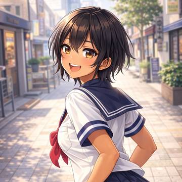 色黒な女子高生ちゃん