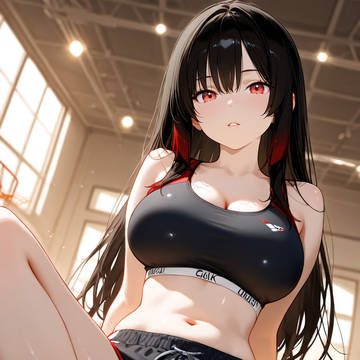 運動して休憩中!