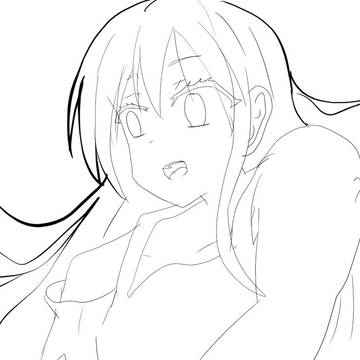 髪を甘噛みしてる女の子とオリキャラ【過去絵】