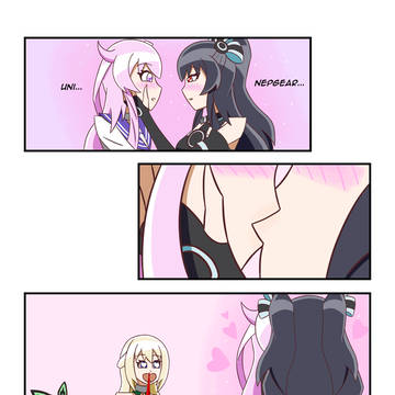 Nepgear X Uni Kiss