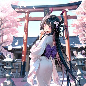 春風が 留まる 神社で