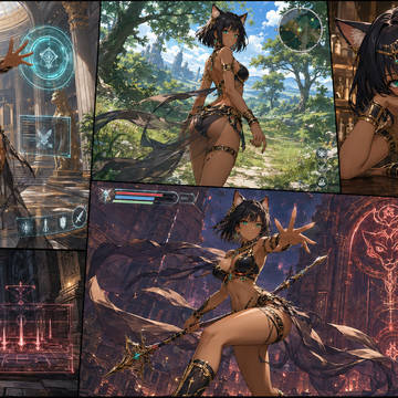 翠眼の猫神バステト｜MMORPG冒険記録コミックページ