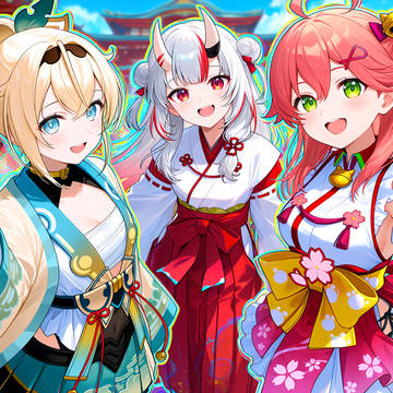 さくらみこ&百鬼あやめ&風真いろは