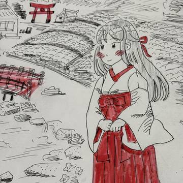 朝目が覚める　朱襟塗ってないことに気付いて塗る