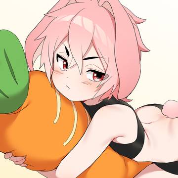 人参を抱きしめるウサ耳の少年