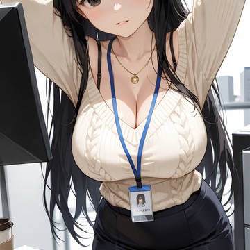 職場の同僚の着衣おっぱい