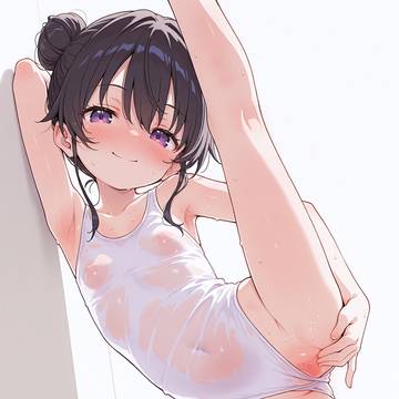 汗だくすけすけレオタード