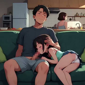 anima版ママに隠れてこっそりフェラチオ