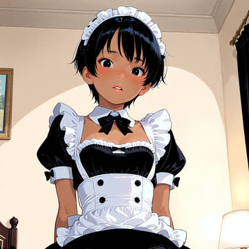メイドさんの指オナ