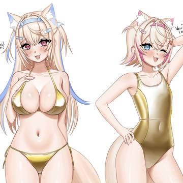 FUWAMOCO Golden Swimsuits