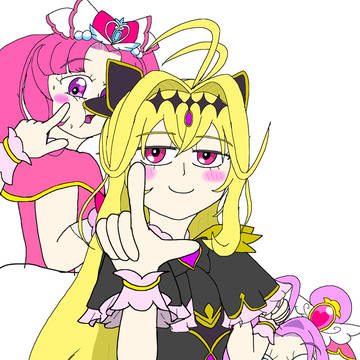 ほっぺに指チョン