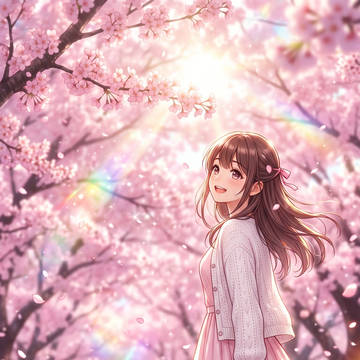 薄紅色の並木道