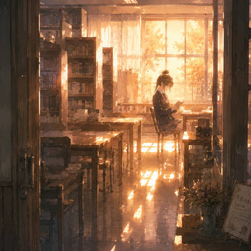 放課後、図書室で