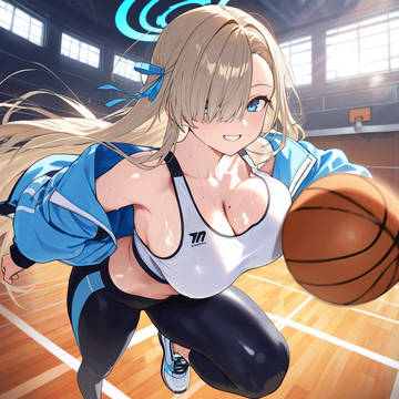 コートに立つアスナさん
