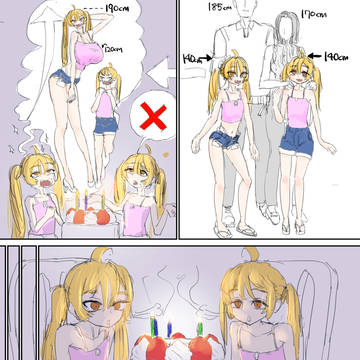 妹のぶんまで２倍大きく成長してしまう双子の姉