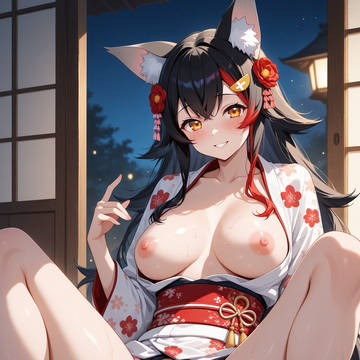 大神ミオの極上着物美巨乳イラスト