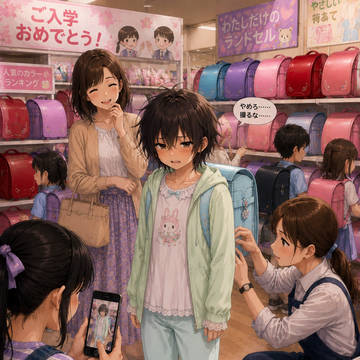 ランドセル売り場にて