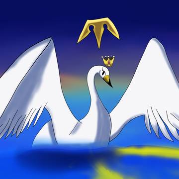 Swan Lake Under the Moonlight