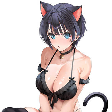 ネコミミ黒髪ボーイッシュちゃん