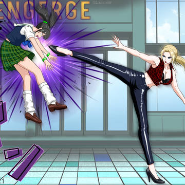 シャオユウvsニーナ #5 ニーナのキック