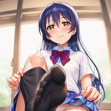 海未ちゃんの靴下足裏サービスショット