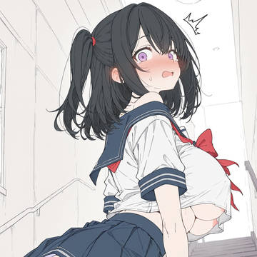 階段から見えるパンチラ