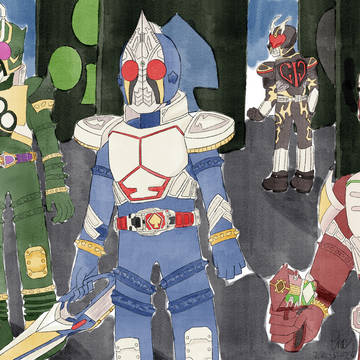 Kamen rider Blade and three Aces