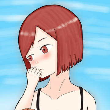 フリルの内側を巻くらせてくれる子