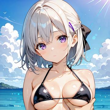 水着・胸の柔らかさ しおん