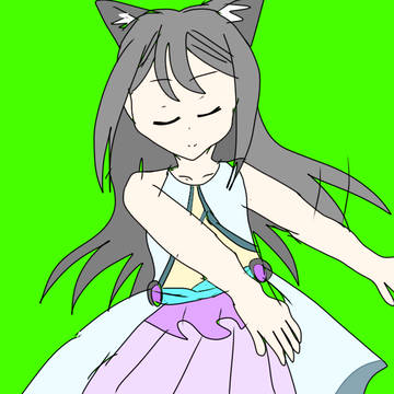 ねこねこ擬人化 キュア吉継の変身シーンの一部カットです