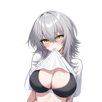 くわえたくしあげウルフカットちゃん