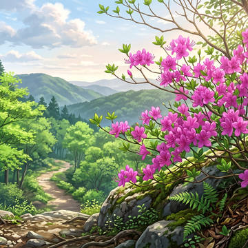 ツツジの咲く低山