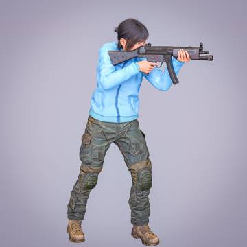 Nagisa with MP5A4