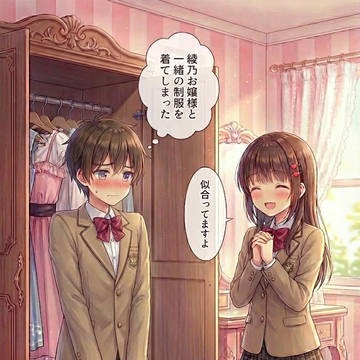 お嬢様のお願いで女装して外出することになった。