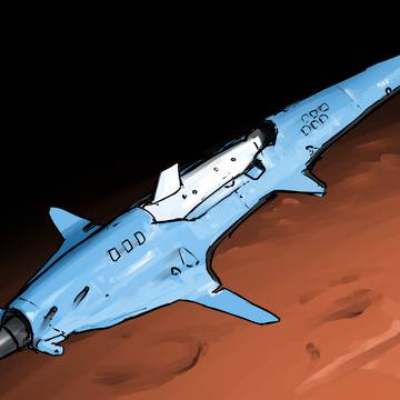 火星と宇宙船