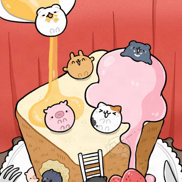 まるまるまるっ子と大きな食パンスイーツ🍞