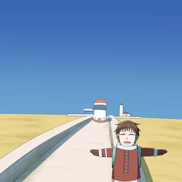 少年、歩く