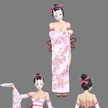 エロ衣装设计：逆和服浴衣