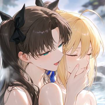遠坂凛×セイバー 百合キス