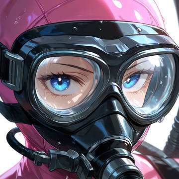 Close up full gear diver