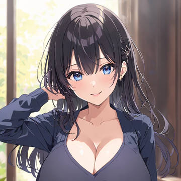 黒髪ロングの爆乳お姉さん_衣装違い