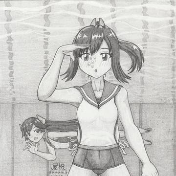 プール内で遭遇する伊401(と伊400)