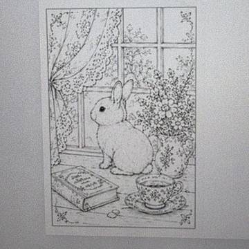 ＡＩ作成うさぎの塗り絵